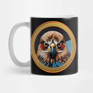 Colorful Hawk Embroidered Patch Mug